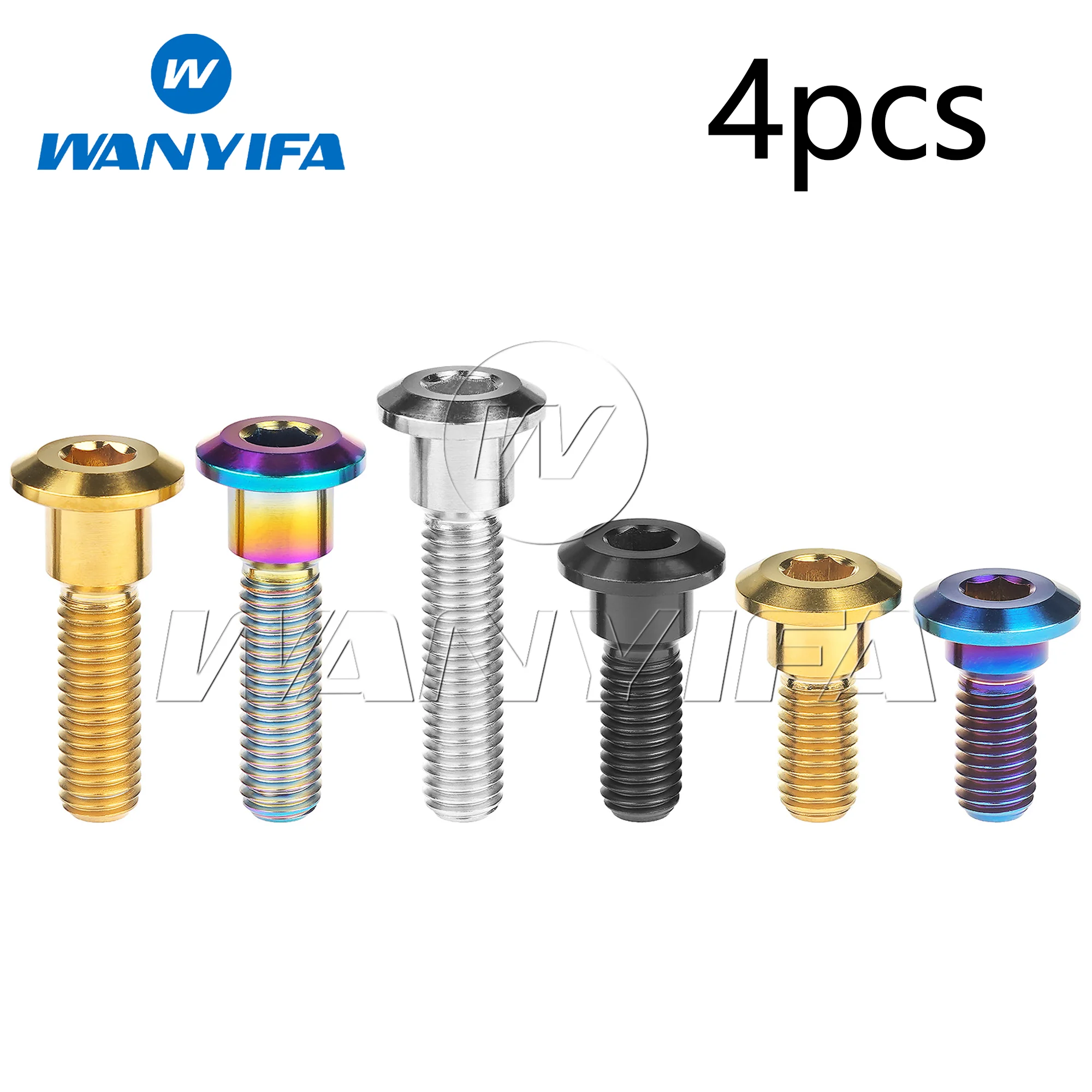 Wanyifa Titanium Bolt M8x20/22/25/30/33/35/40mm Hex Head Screws for Kawasaki Motorcycle Brake Disc 4pcs