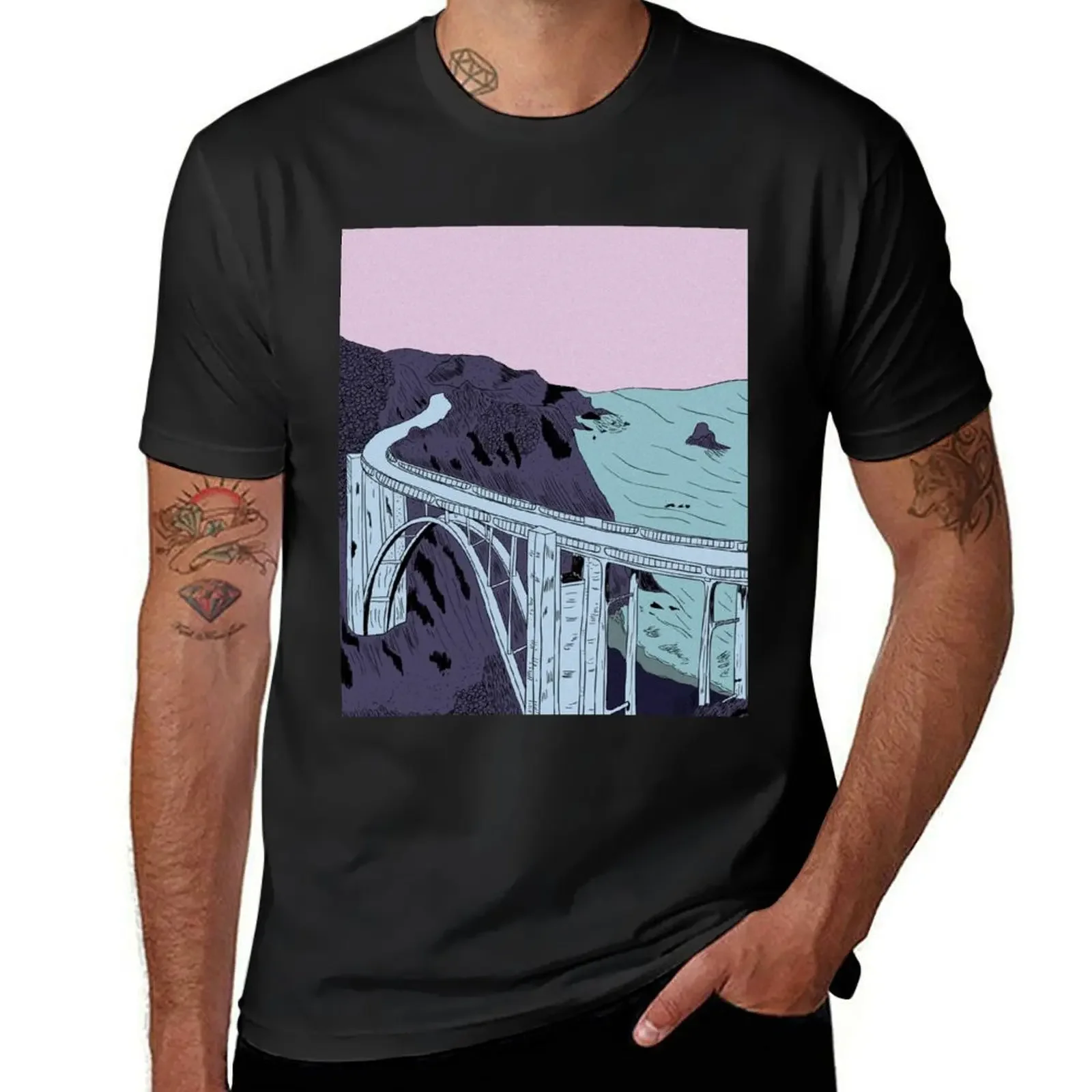 

Bixby Creek Bridge T-Shirt valentines clothes aesthetic clothes Men's clothing