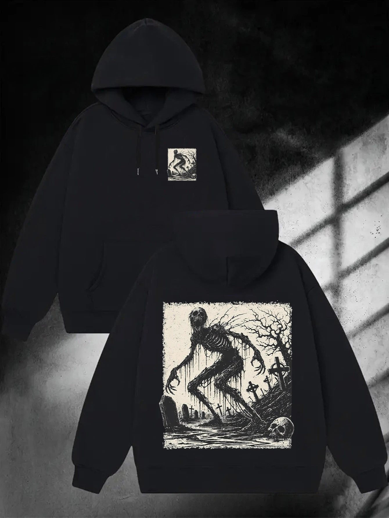 

Gothic Graphic Print Autumn and Winter Men's and Women's Hoodies Casual Loose Outdoor Street Sports Training Brand Fashion Trend
