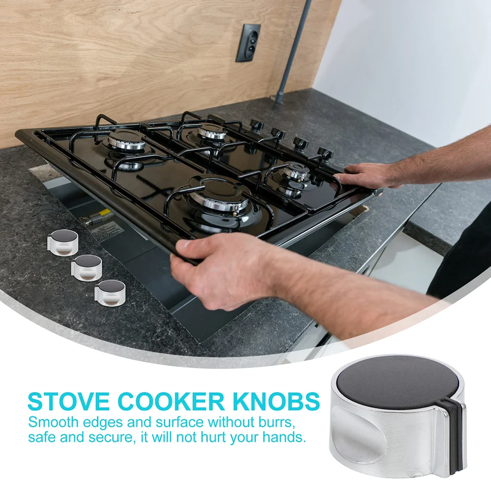 

2Pcs Gas Stove Knobs Zinc Alloy Replacement Cooker Control Knobs Easy Install Kitchen Supplies Gas Range Kitchen Supplies