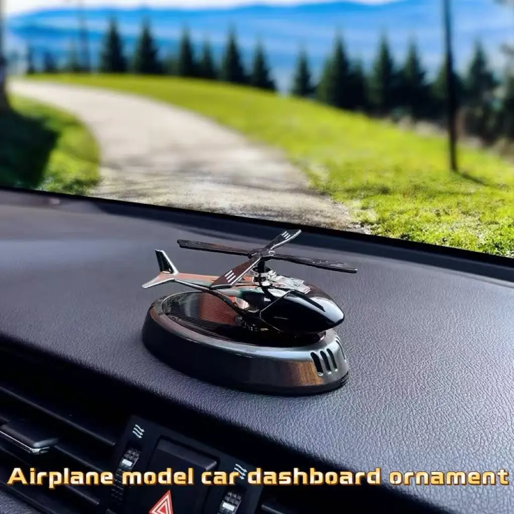 

Solar Helicopter Model Rotating Car Decoration with Aromatherapy Freshener for Home Office
