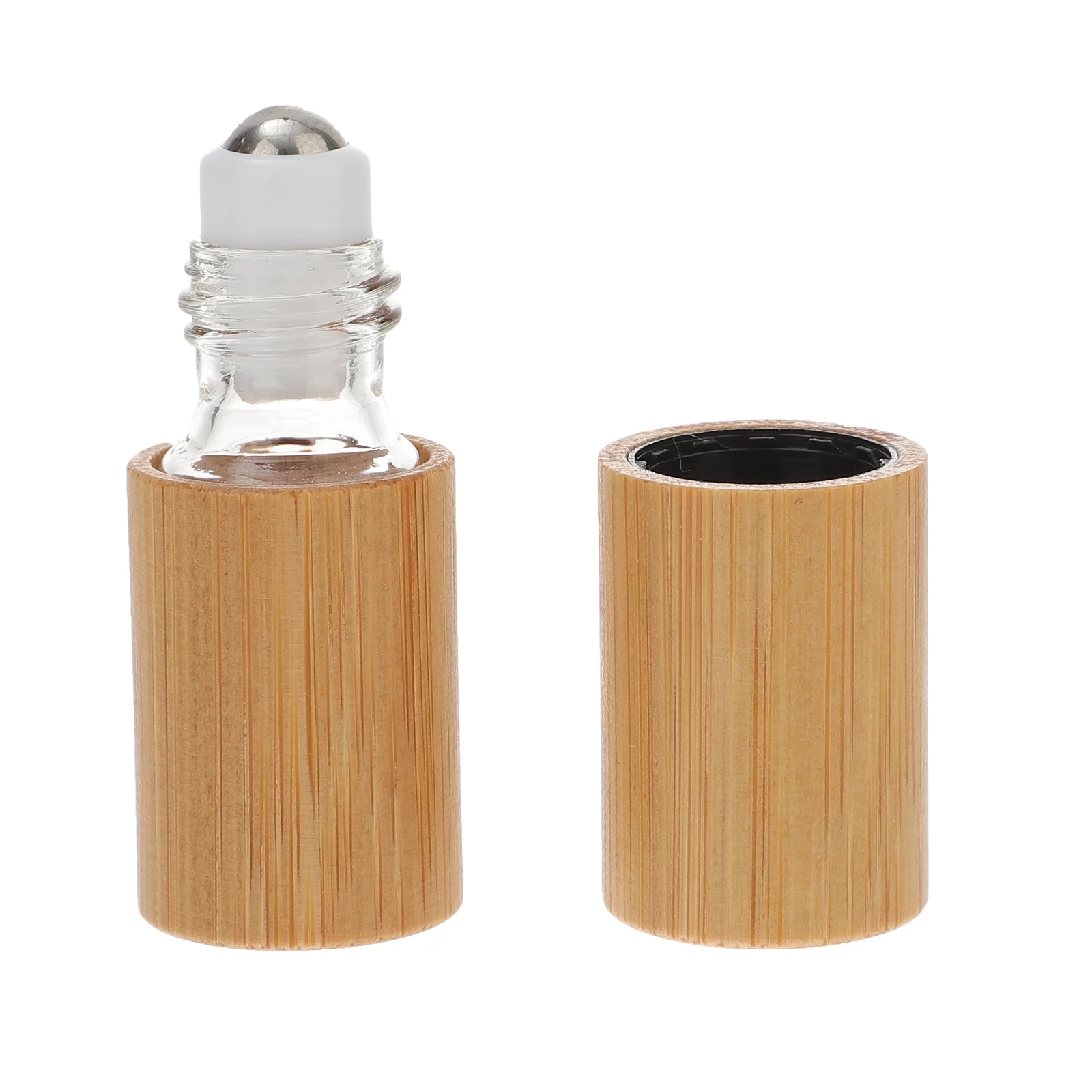 

Roller Ball Essential Oil Bottle Portable Roll-on Travel Perfume Wooden Refillable Clear Water