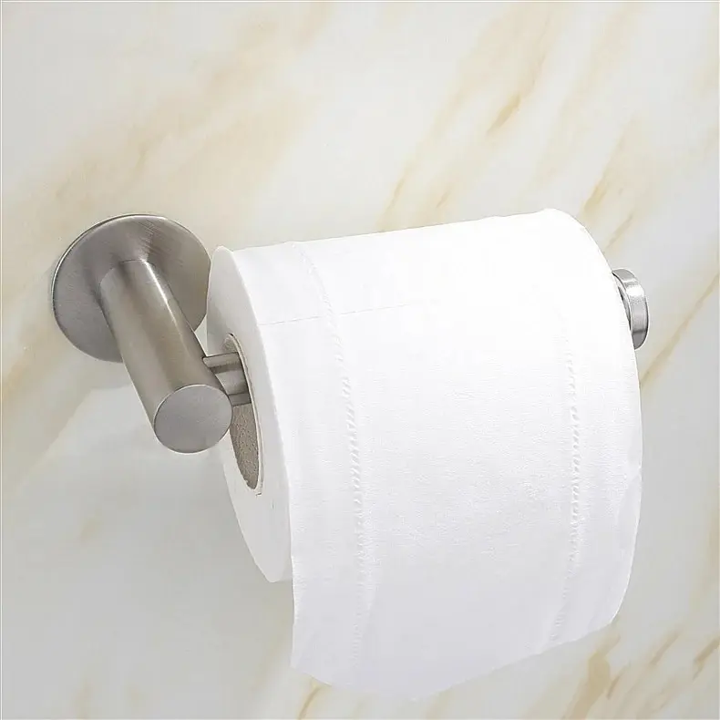 EW Household Stainless Steel Tissue Holder Silver Nail-Free Roll Paper Holder Creative Toilet Paper Holder Punch-Free Toilet Pap