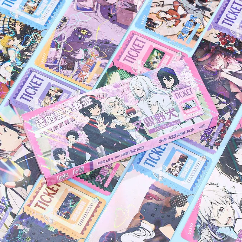 40Pcs/Lot 4# 2D animation peripheral laser ticket bookmark character collection card postcard