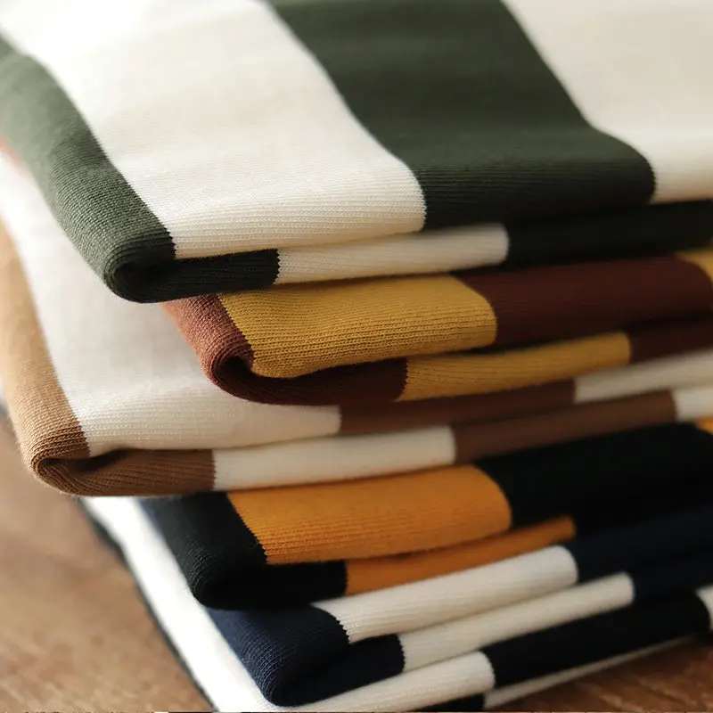 Autumn New American Retro 280g Heavyweight Sailor's Striped T-shirt Men's Amekaji 100% Cotton Washed Casual Loose Tough Guy Tops