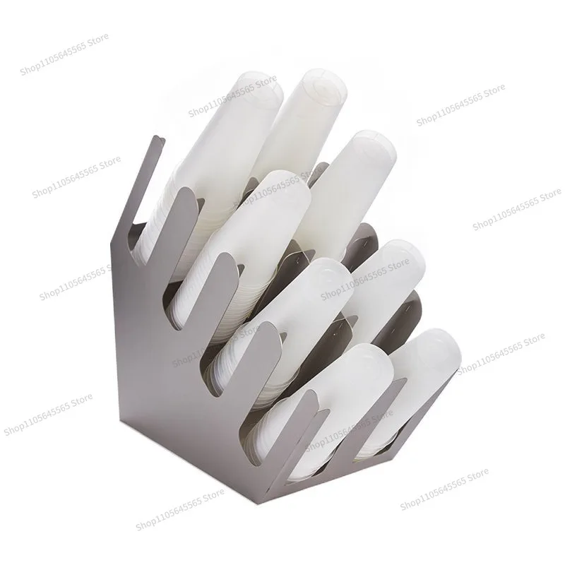 For Stainless Steel Paper Cup Holder, Disposable Cup Divider, Multifunctional Cup Lid, Straw Storage Box