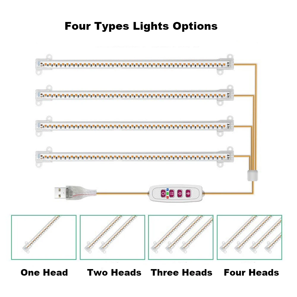 Indoor Led Plant Grow Light With Red Blue Light USB Interface Auto Timer Smart Adjustment Can Stick Light Strip, Plants Lamp view 6