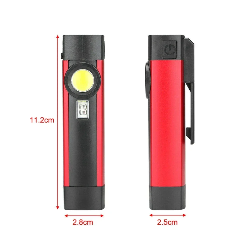 LED COB Flashlight USB Rechargeable Work Light 4 Mode Mechanic Inspection Lamp Hand Torch For Hunting Cycling Climbing Camping