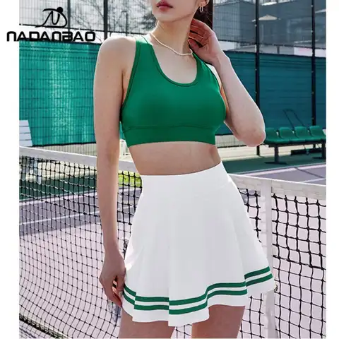 Nadanbao 여성 패션 프릴 테니스 스커트 투과성 소재 야외 체육관 러닝 스포츠웨어 Pleated 짧은 치마 2025 여름