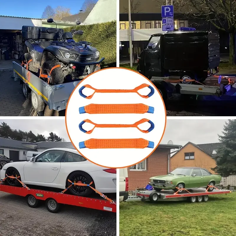 

4pcs Car Universal Wear Resistant Linen Spine Belt 50mm Width Reusable Strap For Car Trailer Roof Rack Car Accessories