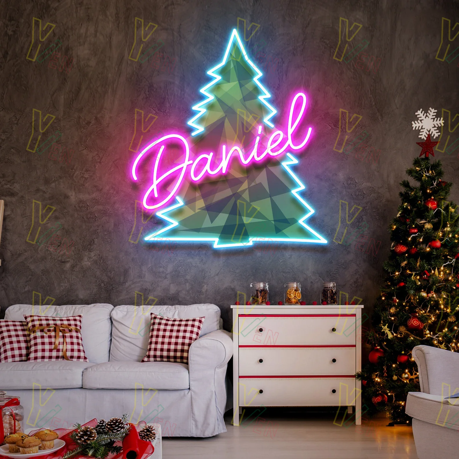 

Daniel Christmas Tree Neon Sign, UV Neon Sign, Wedding Neon Sign, Custom Neon Sign, 5v Neon Sign, USB Neon Sign