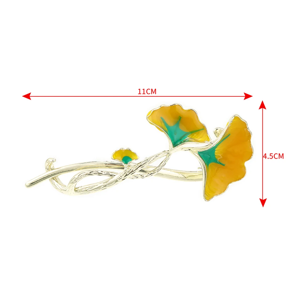 Elegant Ginkgo biloba Hairpin For Women Metal Hair Clips Sweet Hair Claw Fashion Hair Accessories Headwear