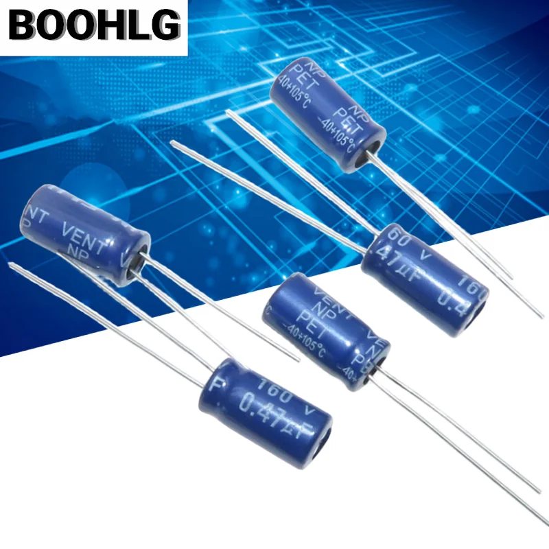 10PCS audio frequency division 0.47uf 160v vertical NP non-polar electrolytic capacitor 160v 0.47uf 6X11mm