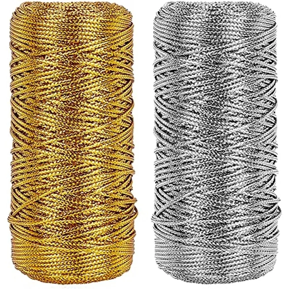 

Шнур с металлической нитью 218 ярдов, 1,5 мм золотая и серебряная струна с мишурой, неэластичная блестящая лента, обертка, нить, шнур, оплетка