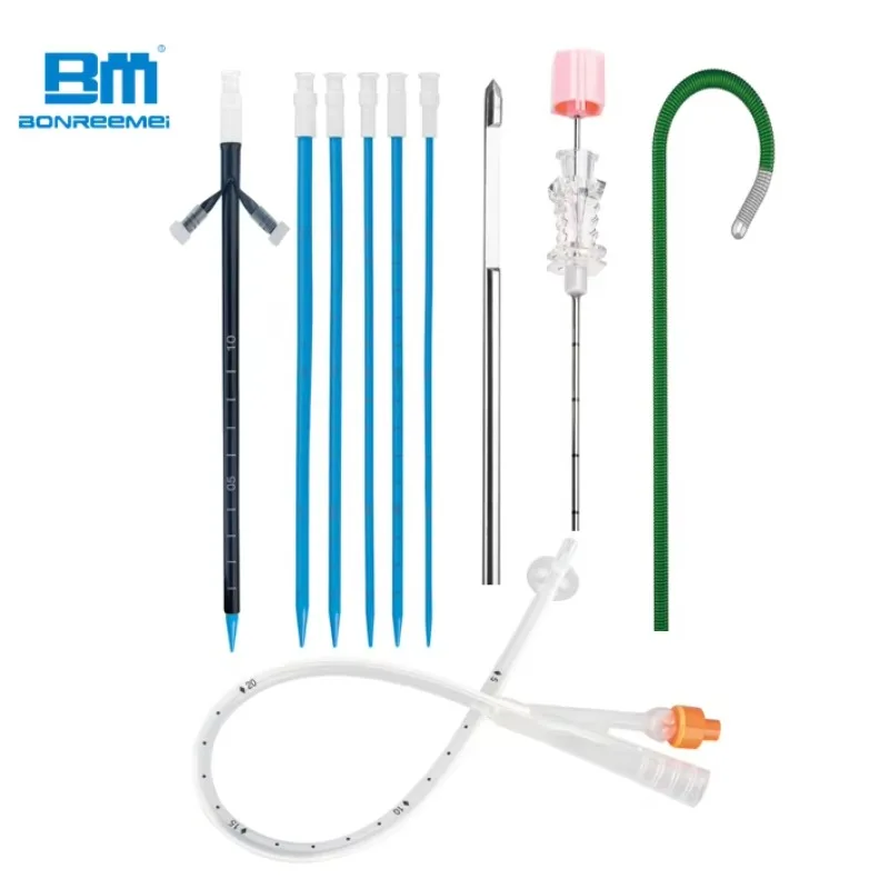 percutanceous-nephrostomy-set-dilators-sheath-ptfe-guidewire-needle18g-20cm-all-silicone-nephrostomy-balloon-catheter-ce