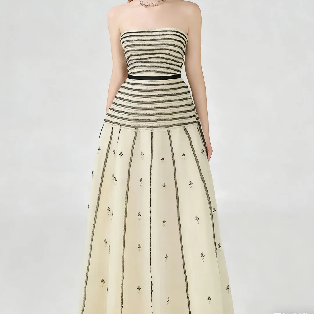 

Luxurious Evening Dresses with Delicate Stones for Women Strapless A-line Formal Prom Dress Customized 2025