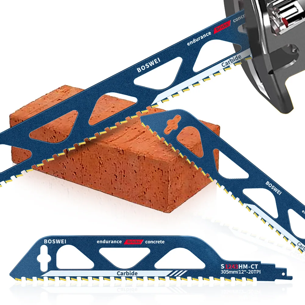 Carbide Alloy Reciprocating Saw Blade Hard Alloy Saber Saw Aerated Cement Bricks Concrete Stone Demolition Cutting Tool