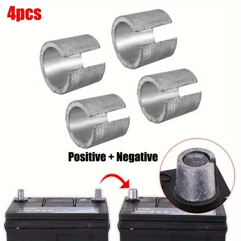 4Pcs Battery Terminal Adapters Negative Positive Post Shim Lead Converters for Electrical Equipment
