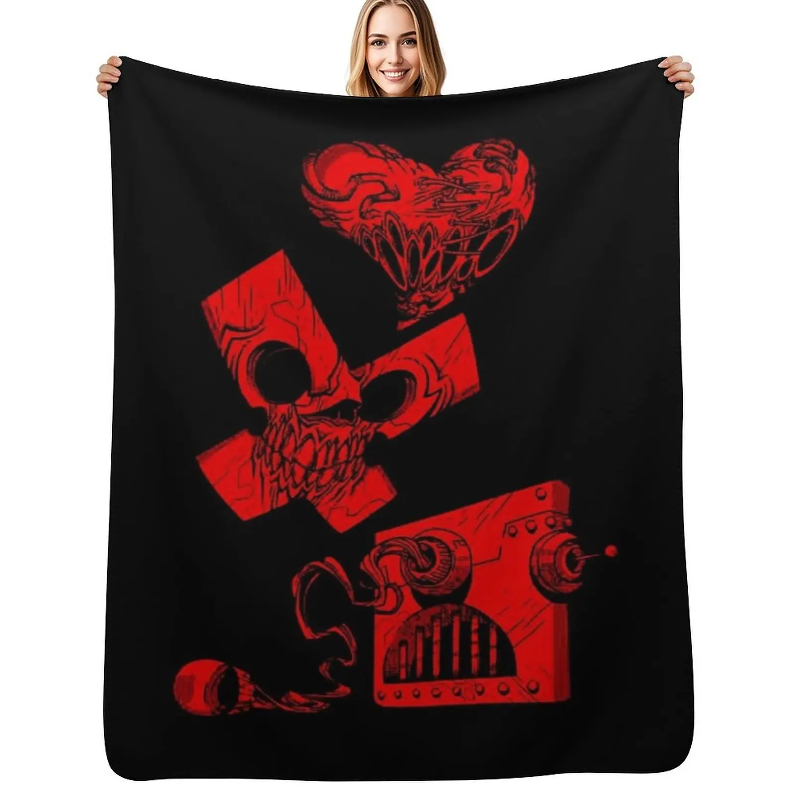 Love death and robots Throw Blanket Portable Lightweight Blanket for Travel Camping
