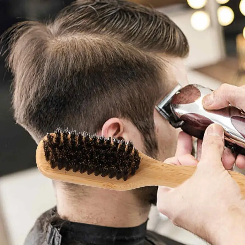 Peine de barba de cerdas de jabalí, peine de viaje, cepillo de bigote, herramienta de aseo de barba, cepillo de pelo para desenredar alisar