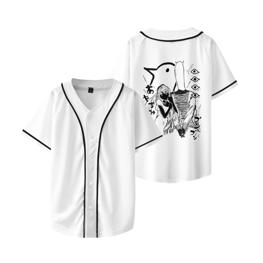 

2023 Oyasumi Goodnight Punpun Baseball Shirt Unisex Short Sleeve Tee Casual Streetwear Women Men Clothes