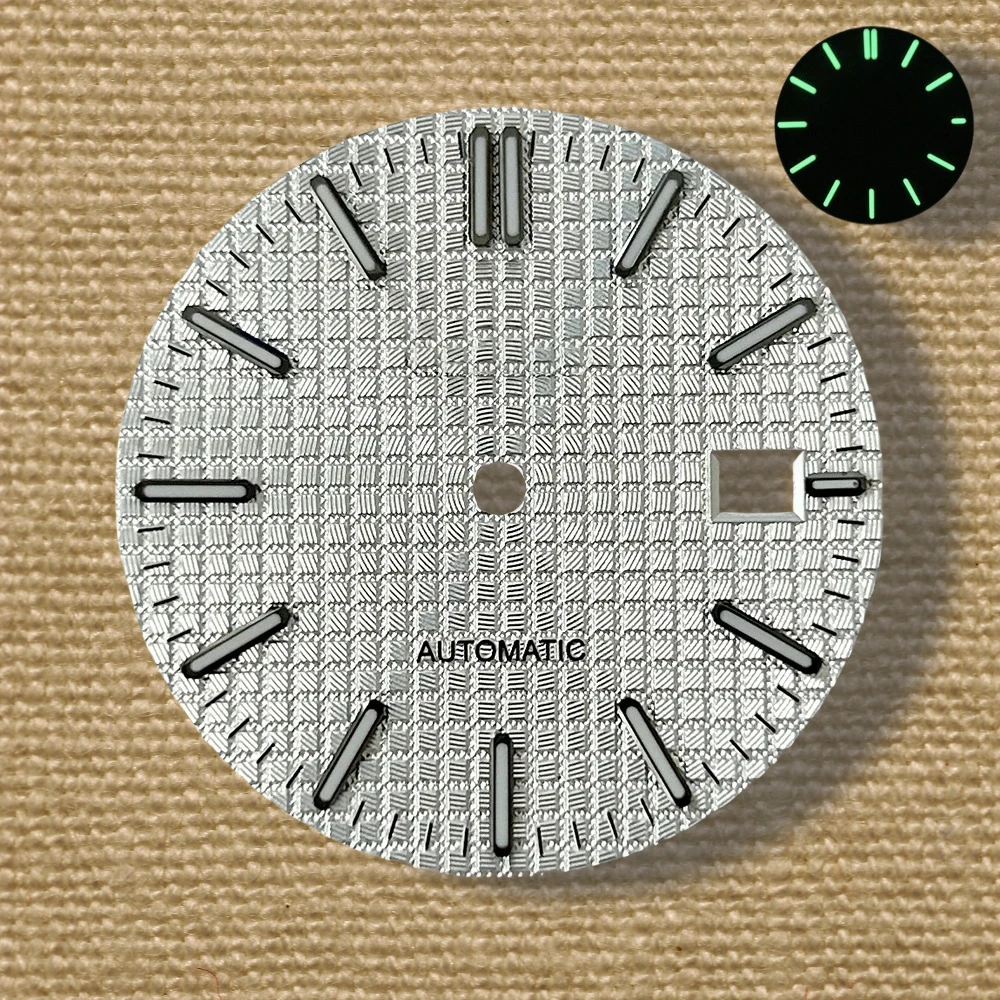 คุณภาพสูงคลาสสิก 31.8 มม.S โลโก้ oak dial เหมาะสําหรับ NH35 การเคลื่อนไหวอัตโนมัติสีเขียว night light นาฬิกาการปรับเปลี่ยน accessorie