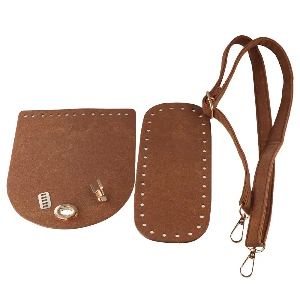 3Pcs/Set Solid Color Leather Shoulder Bag Strap Bottom PU Handmade DIY Bag Accessories Hardware Accessories Replacement