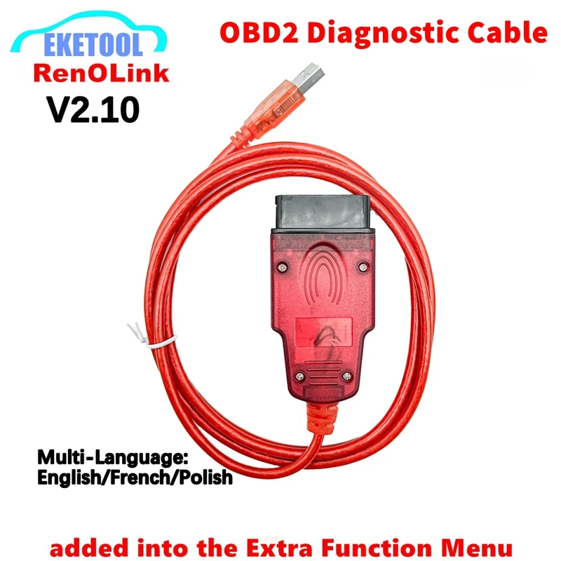 Renolink V2.10 Cavo OBD2 Per Renault Auto ECU Tuning/ECM UCH Programmatore Chiave Interfaccia Lettore di Codice Professionale Multi-Lingua