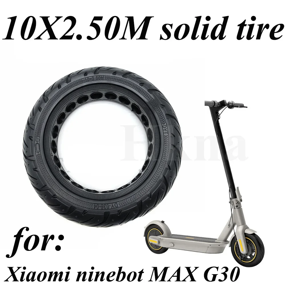 

10x2.50M Solid Tire for Xiaomi Ninebot MAX G30 Electric Scooter 10 Inch 60/70-6.5 Explosion Proof Non Pneumatic Tyre Parts