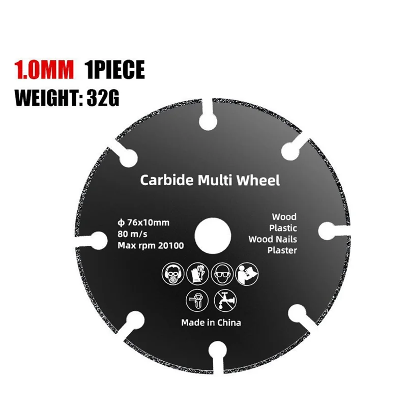 MAKE-10 ชิ้น 76 มิลลิเมตรใบเลื่อยไฟฟ้าบดตัดโรตารีเครื่องมือตัดไม้เครื่องบดไฟฟ้าตัดวงกลม