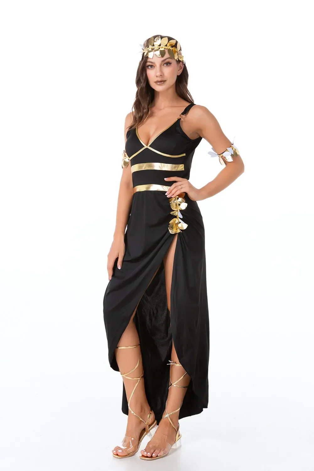 Disfraz de princesa de Cleopatra egipcia para mujer, traje de Cosplay Sexy, Túnica de Toga romana, diosa griega, Carnaval de Halloween, vestido elegante