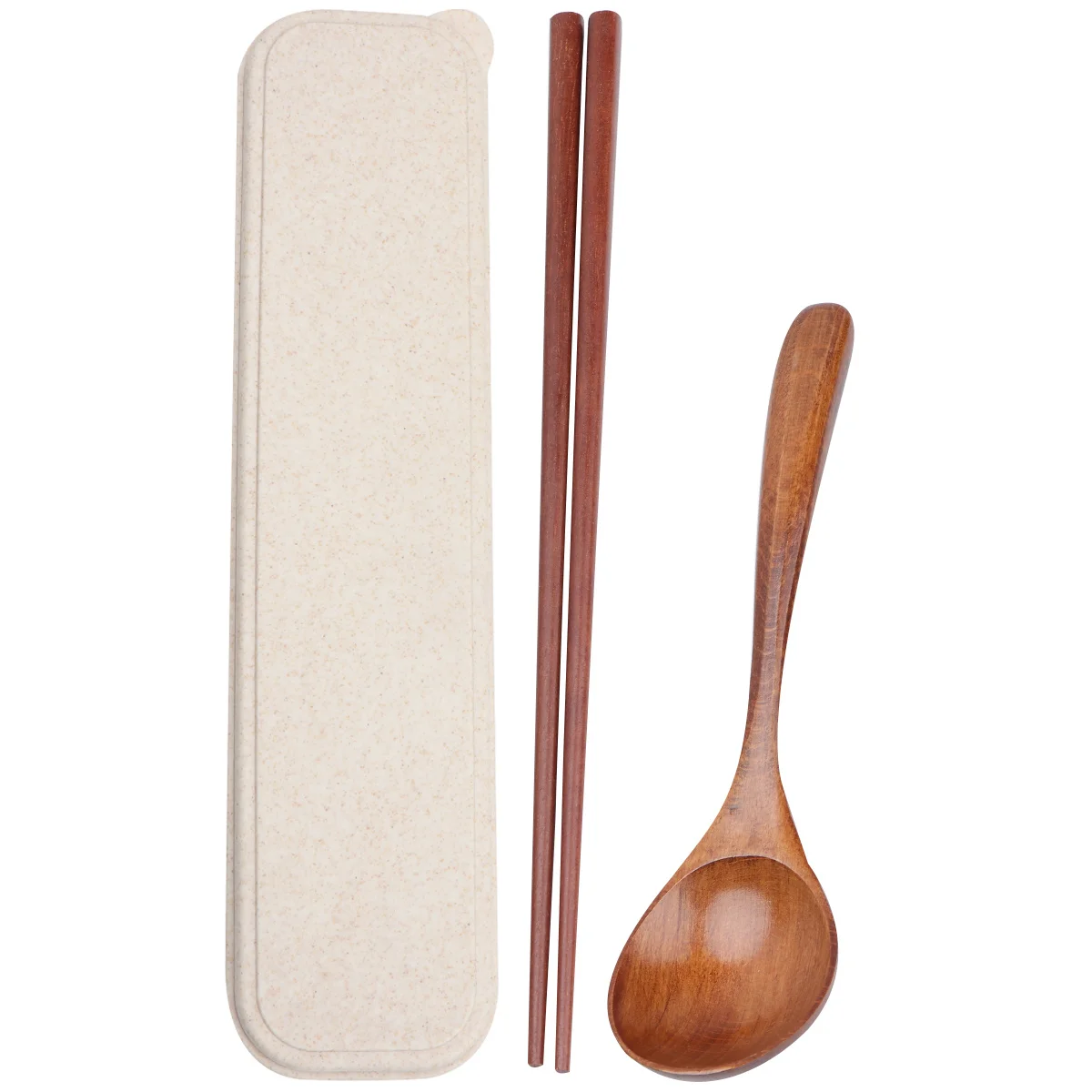 

3pcs Wooden Spoon Chopsticks Set Premium Flatware Kit Portable Utensil Set For Travel Picnic Party Outdoor Dining Essentials