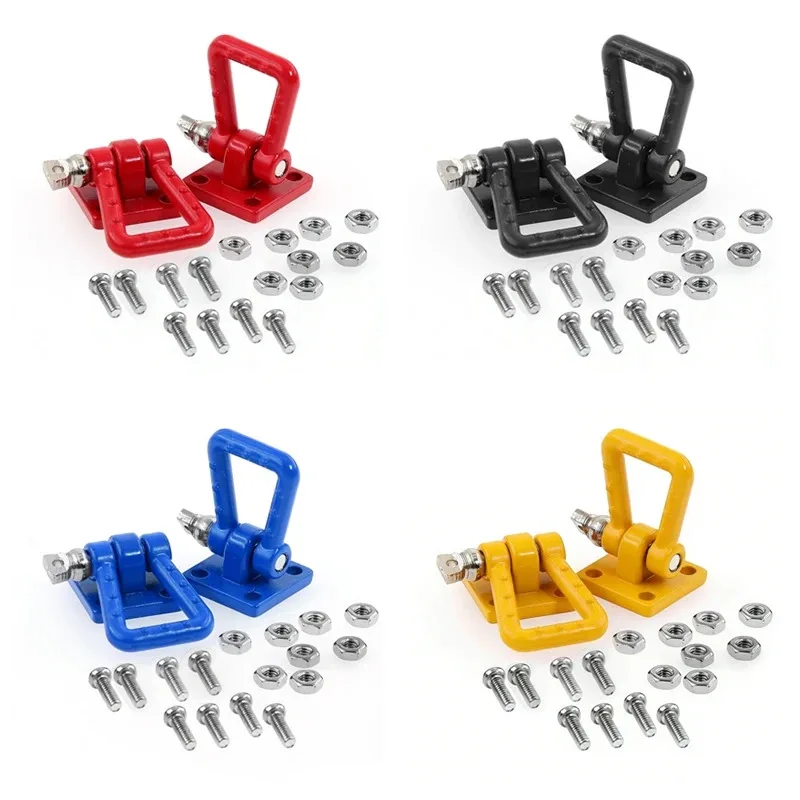 

2PCS Simulation Metal Trailer Towing Buckle Tow Hooks for 1/10 RC Crawler Car Traxxas TRX4 Axial SCX10 RC4WD D90 Scale Parts