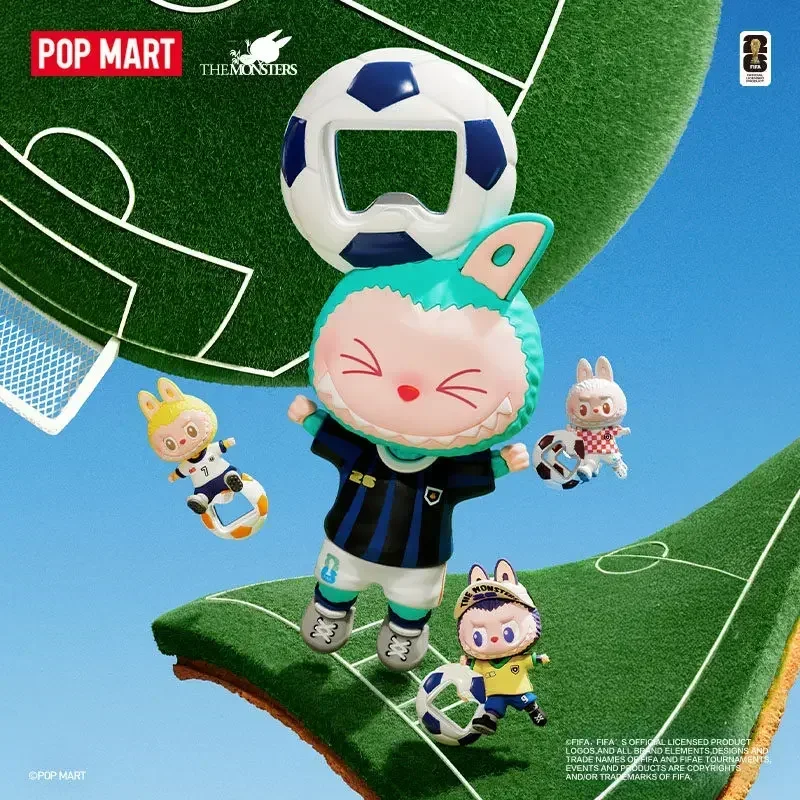 POP MART LABUBU THE MONSTERS FIFA Series Bottle Opener Fridge Magnet Mystery Box Genuine Blind Box Guess Toys Bag Ornament