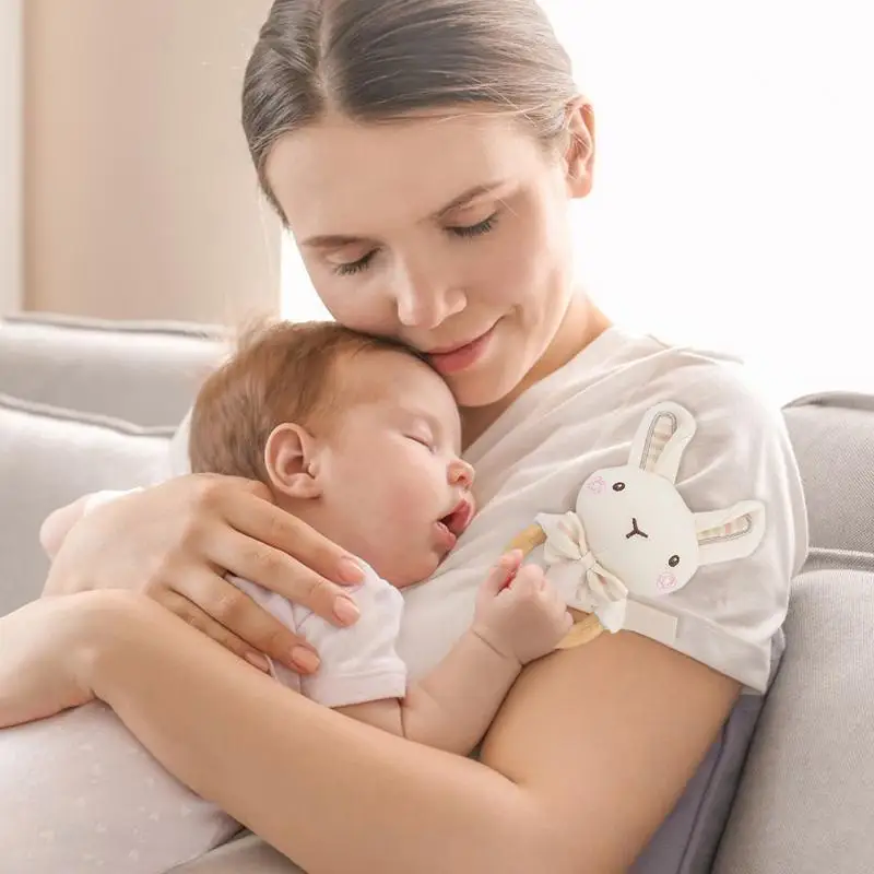 Pluszowa Grzechotka dla Niemowląt Śliczna Zabawka Wstrząsająca w Kształcie Zwierzątka Pluszowa Chwytak Wstrząsający dla Dzieci Chłopców Dziewcząt Słoń Niedźwiedź Królik Lew Kształt Zabawki do Chwytania