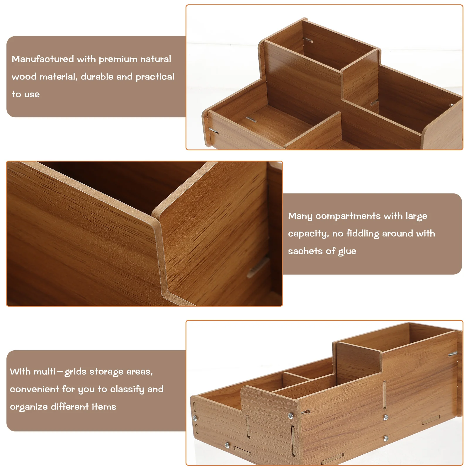 

Pen Holder Stationery Storage Box Pencil Holders for Desk Drawer Organizer Desktop