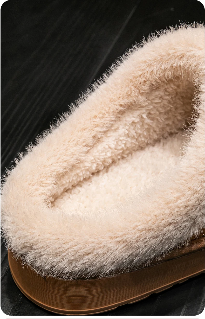 Gemütliche Plüsch-Herrenhausschuhe für den Winter, warm, dick, mit Fleece gefüttert, rutschfest, für den Innenbereich, weiche, rutschfeste, bequeme Hausschuhe für den Außenbereich – Detail 10