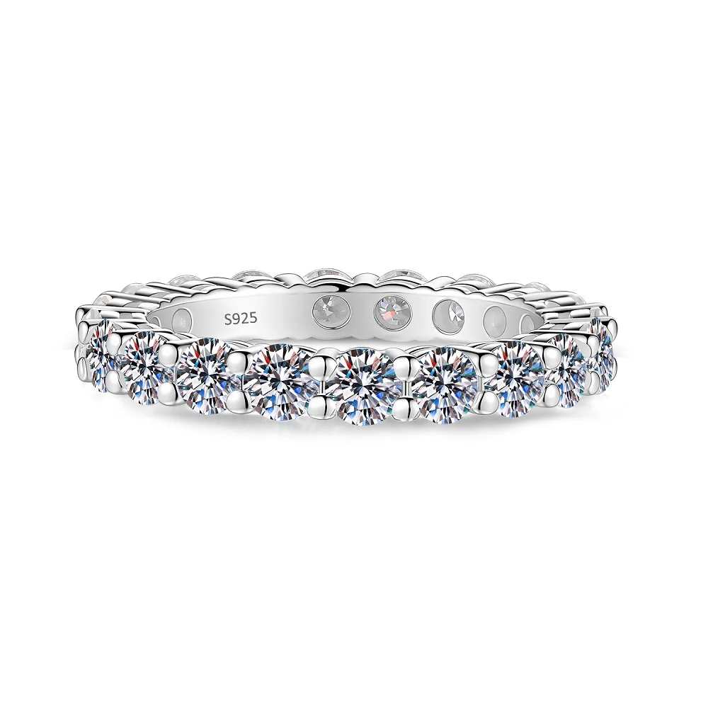 

Luxury Sparkling D Color VVS1 Full Moissanites Women Wedding Ring-925 Sterling Silver Engagement Anniversary Jewelry Gift