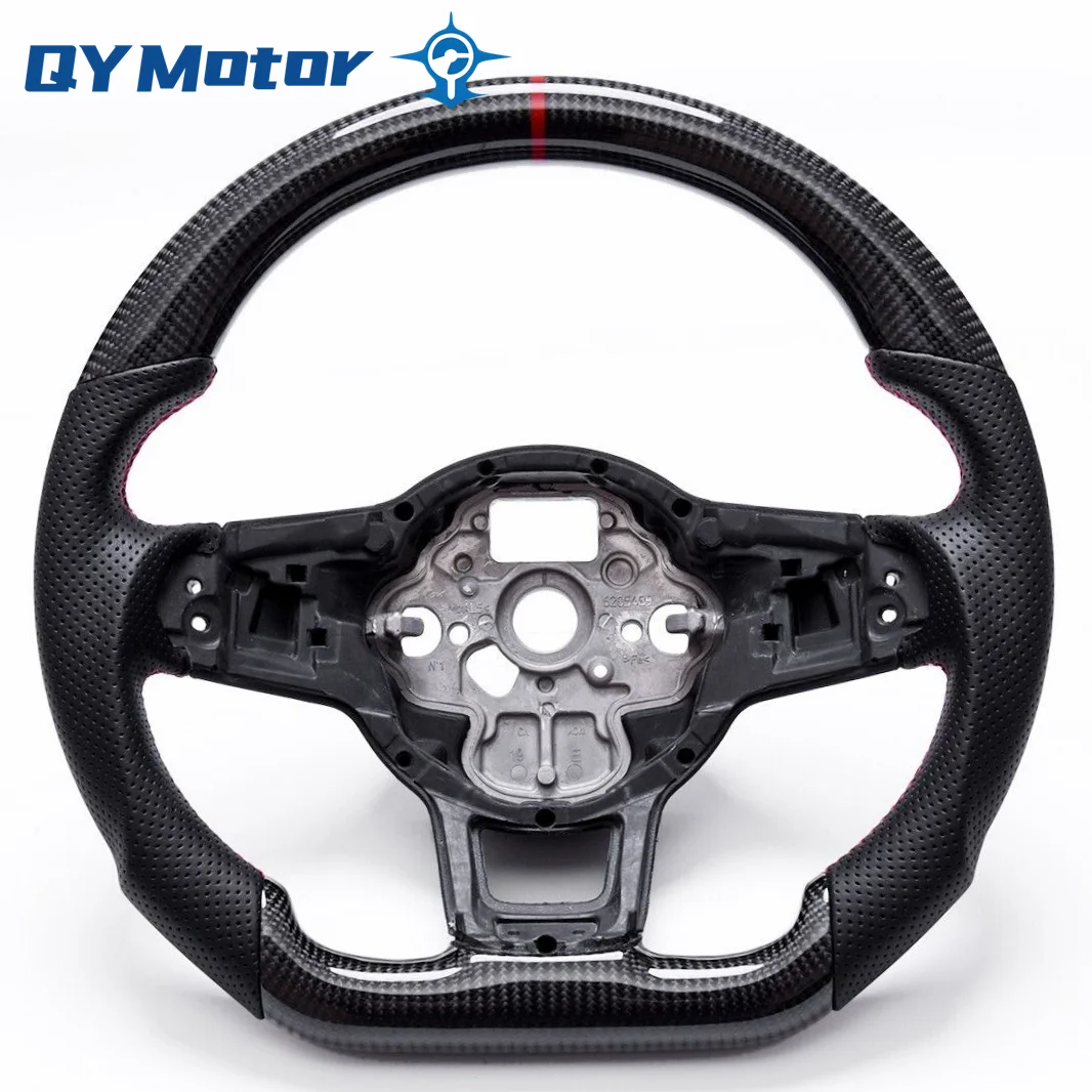 Carbon Fiber Steering Wheel Fit for VW MK6 MK7 MK7.5 GTI R Golf 6 7 2013-2020 Perforated Leather Sport Racing Wheel