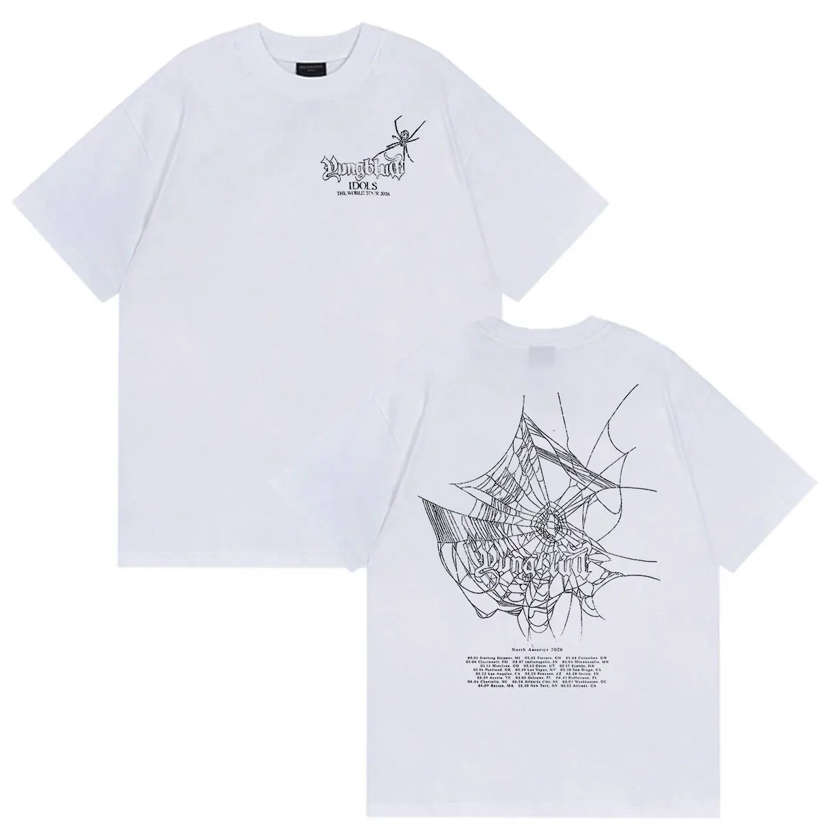 Yungblud Idols The World Tour 2026 Print T Shirt Men's Women Clothing Fashion Hip Hop T-shirt Vintage Oversized Cotton T-shirts