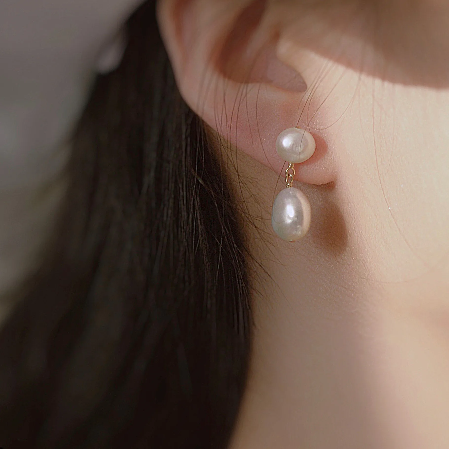 Einfache Design Wasser Tropfen Natürliche Barock Süßwasser Perle 925 Silber Nadel Weibliche Quasten Stud Ohrringe Großhandel Schmuck Geschenke – Detail 3