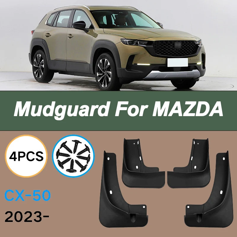 

For Mazda CX-50 2023 Automotive Tire Mudguard Waterproof Prevent Mud Splashing Car Mud Flaps Fender Trim 4pcs Accessories