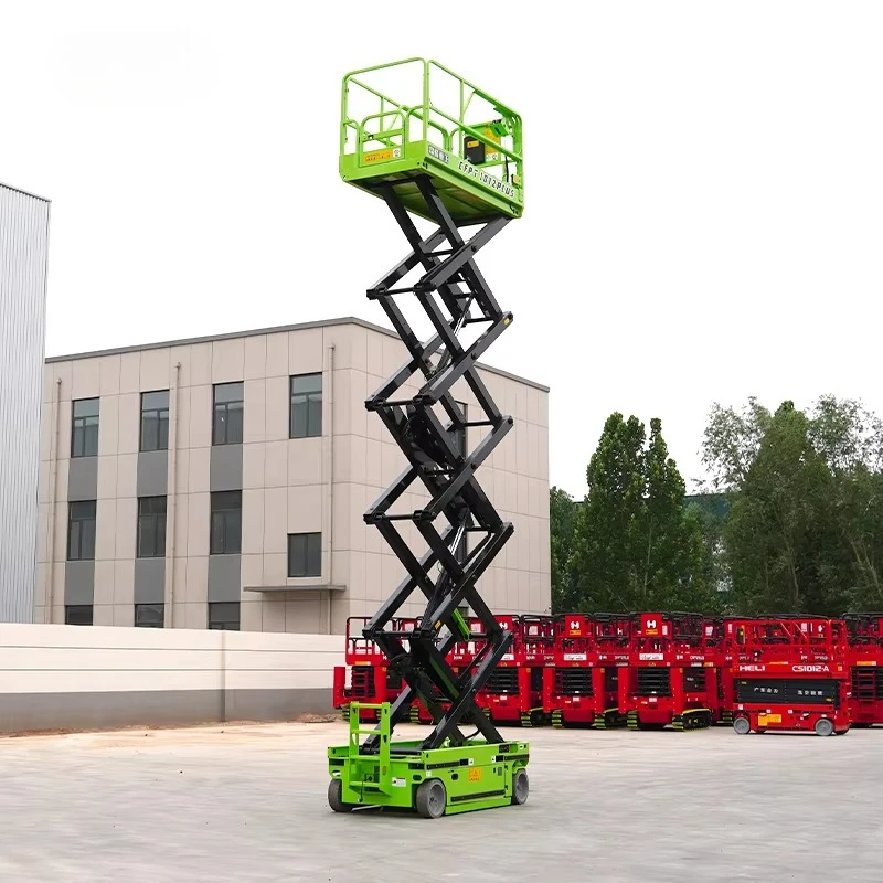 CFMG 10 متر/500 كجم محرك كهربائي عجلة متنقلة نوع مصاعد مقصية ذاتية الدفع منصة مصاعد عمل جوية مصعد مع CE ISO