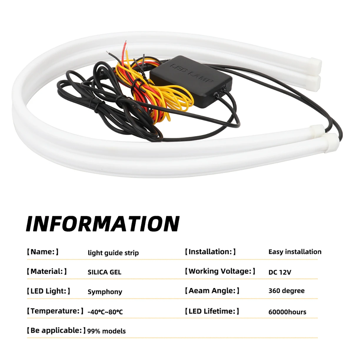 2pcs DRL Car LED Daytime Running Light APP Control Flexible RGB Symphony Flowing Turn Signal Strip Headlight Decorative Lamp 12V