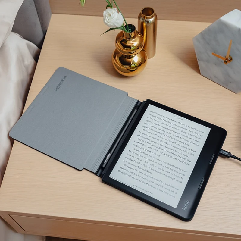 Rakuten Kobo E-Reader Sage شاشة كبيرة 8 بوصة مع حبر إلكتروني عالي الأداء 1440 × 1920 بكسل متوافق مع الكتابة اليدوية