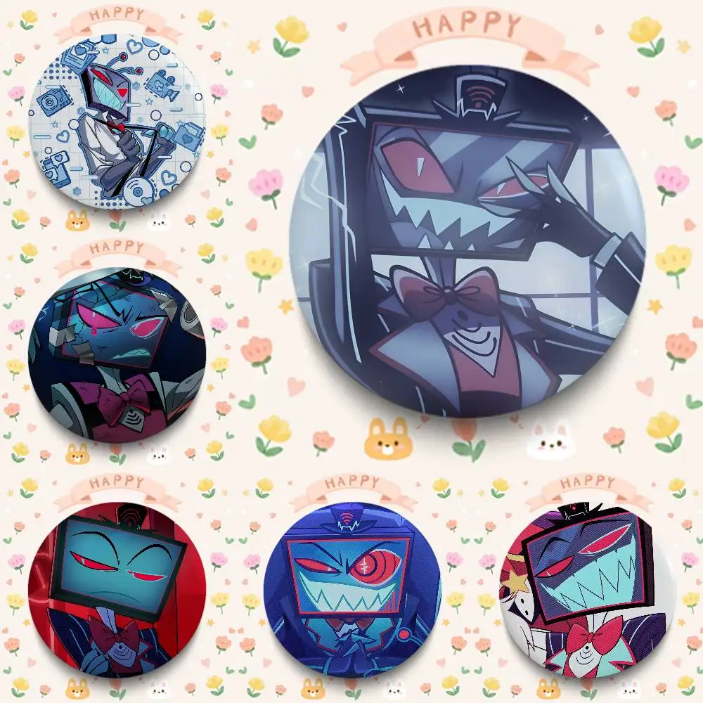 H-Hazbin VOX H-Hotel Trust Us Badges Button Round Creative Pin Brooch Badge Bag Decor Accessories Fans Collect Friends Gifts