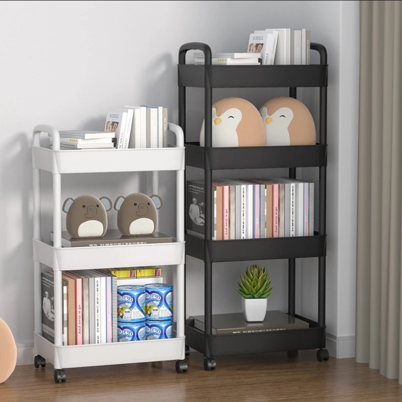 Home Living Room Snack Cart Storage Rack, Kitchen Storage Rack, Bathroom Floor Standing Multi-Layer Movable Storage Rack image 6
