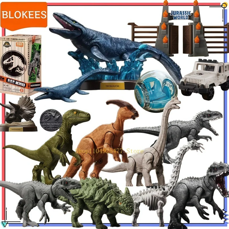 Bloques de Construcción BLOKEES Jurassic World Colección Natural Edición Sorpresa Volumen 2 Mosasaurus Indominus Rex Juguete de Ensamblaje Regalo para Niño