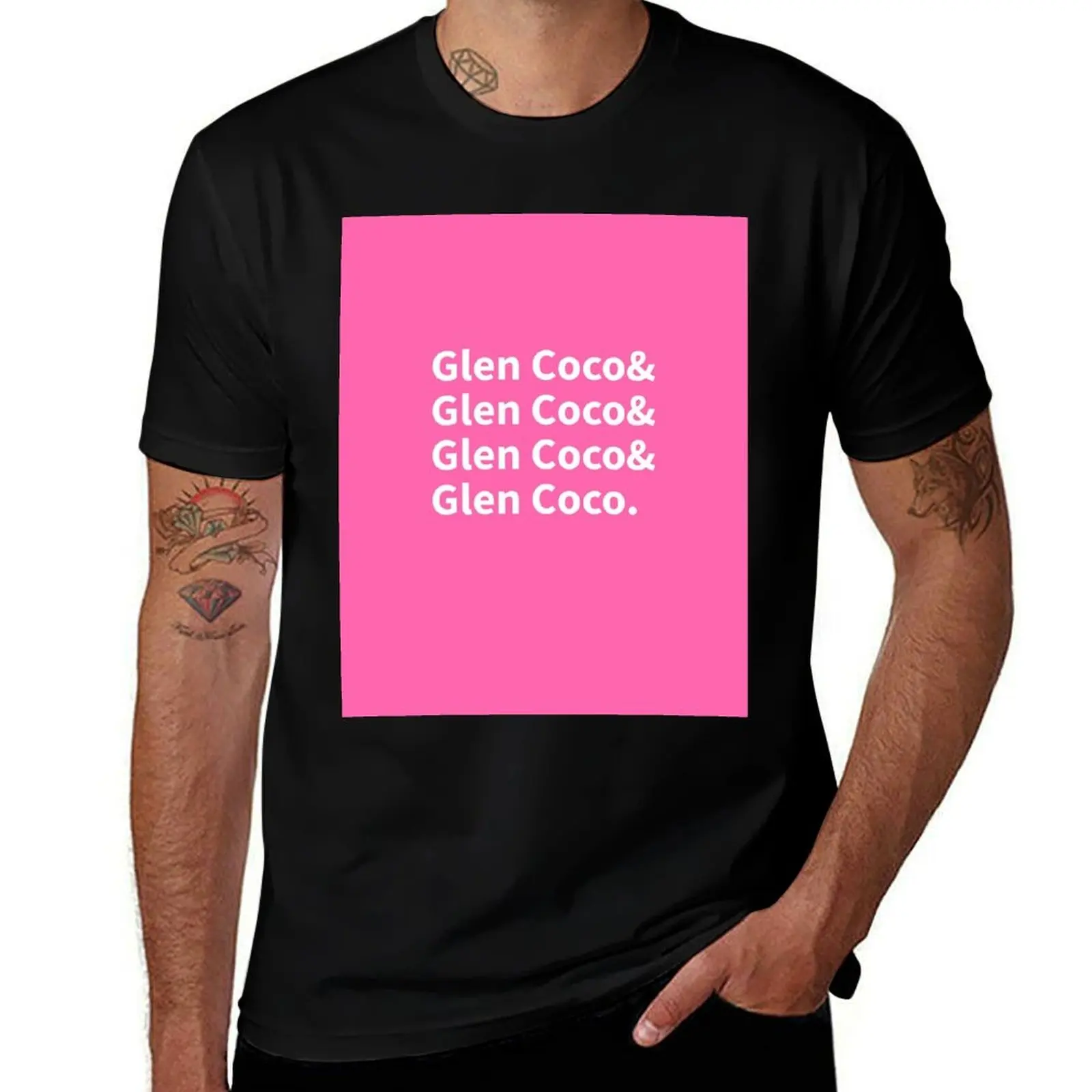 

T-Shirt pink) Helvetica (white Coco cotton shirts List t quality on hot man printed high shirts for t Glen