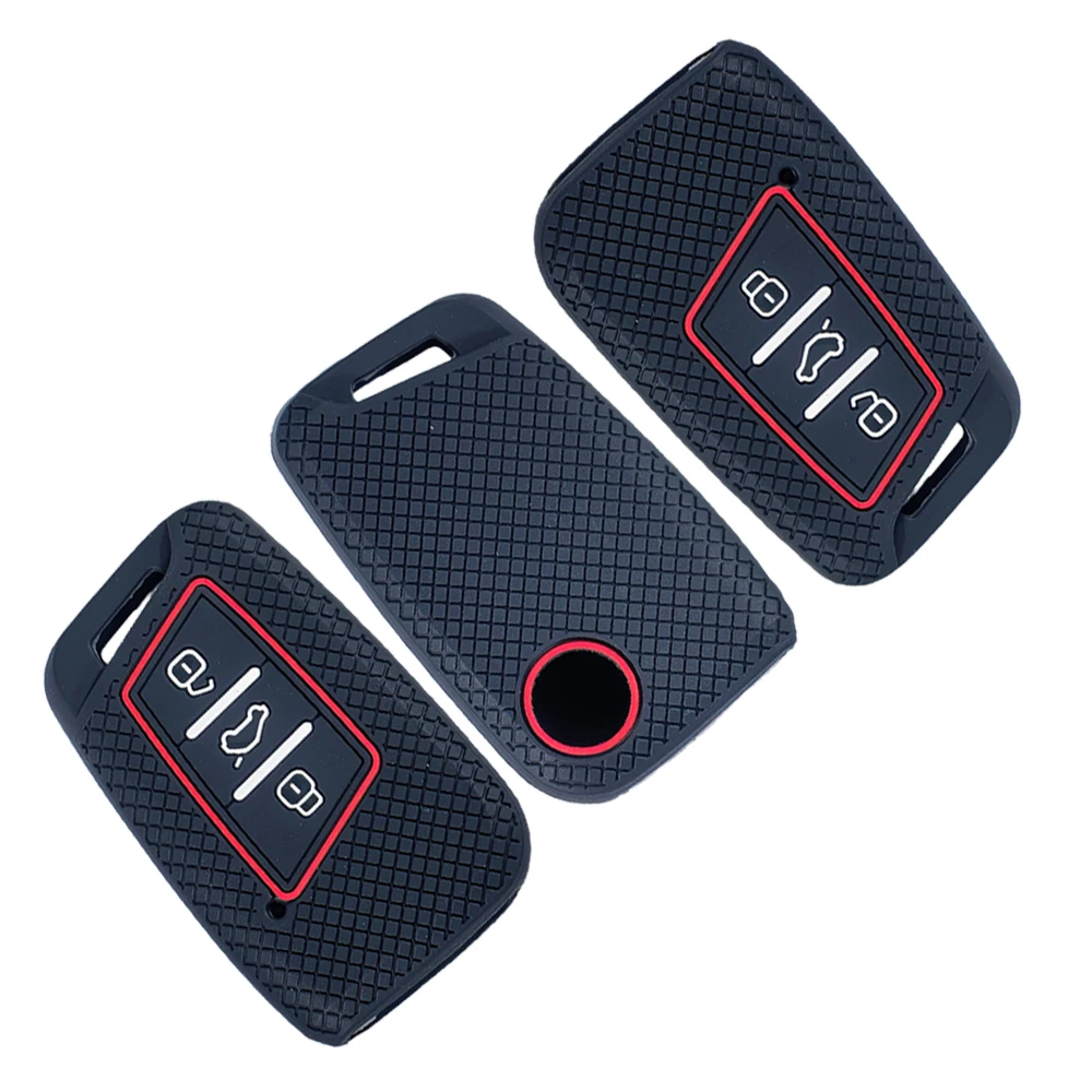 Silicone Car Key Case Fob Cover for VW Volkswagen Magotan Magotan GTE Passat B7 B8 CC Arteon Skoda Fabia Superb A7 Kodiaq Seat
